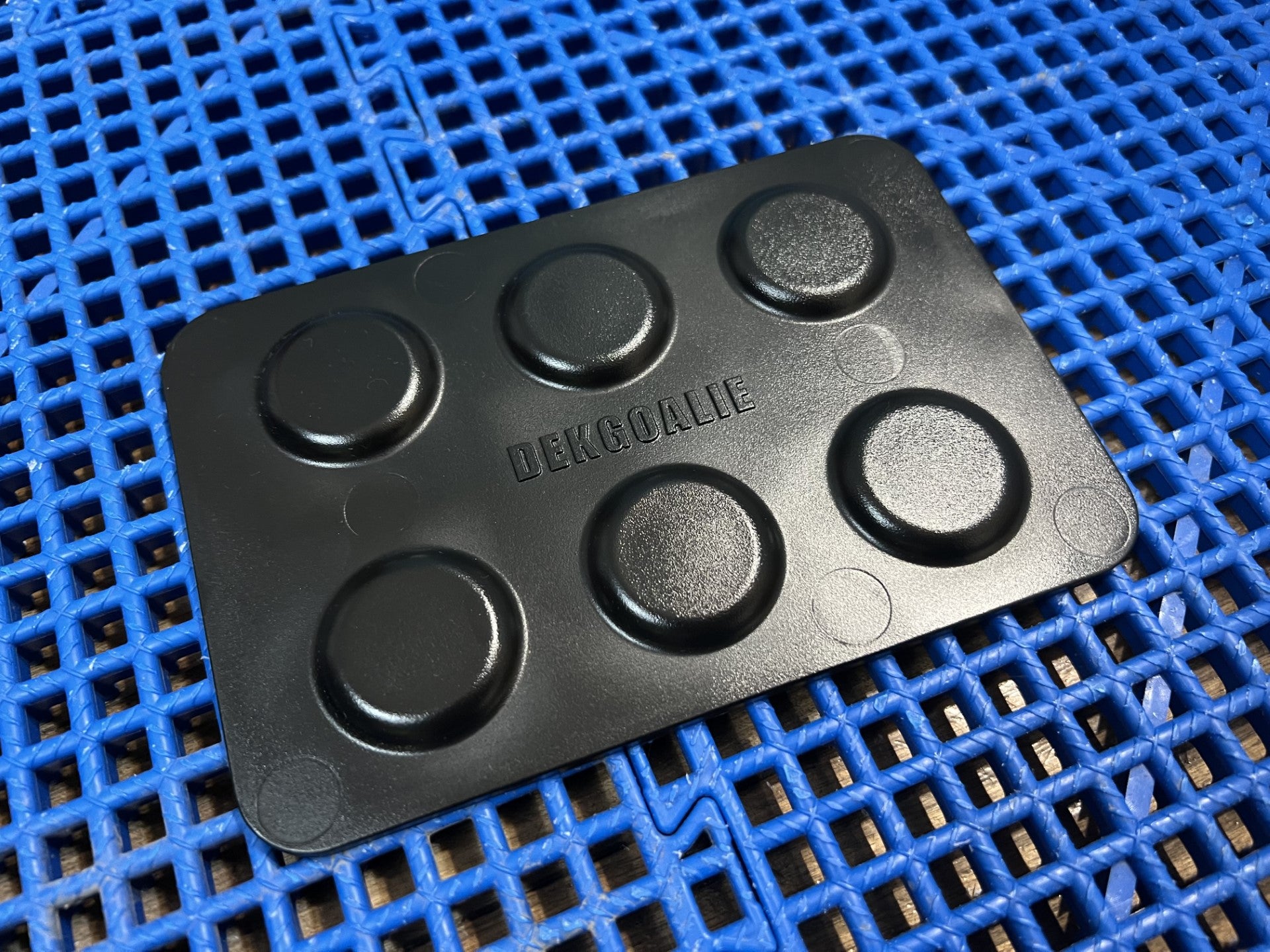 Black Goalie sliders for ball hockey goalies. Black Goalie sliders for dek hockey goalies.