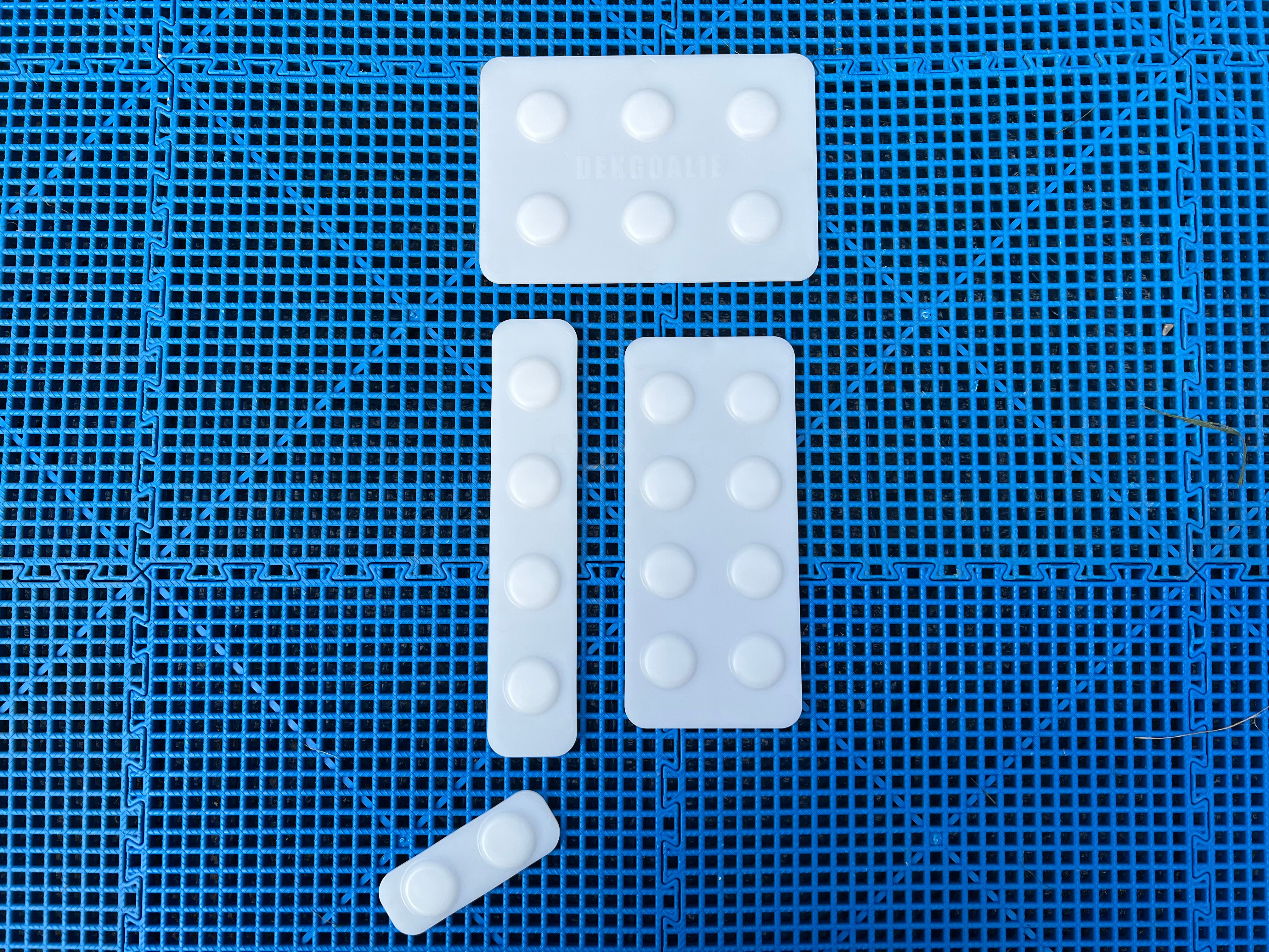 Goalie sliders for ball hockey goalies. Goalie sliders for dek hockey goaliesl layout.